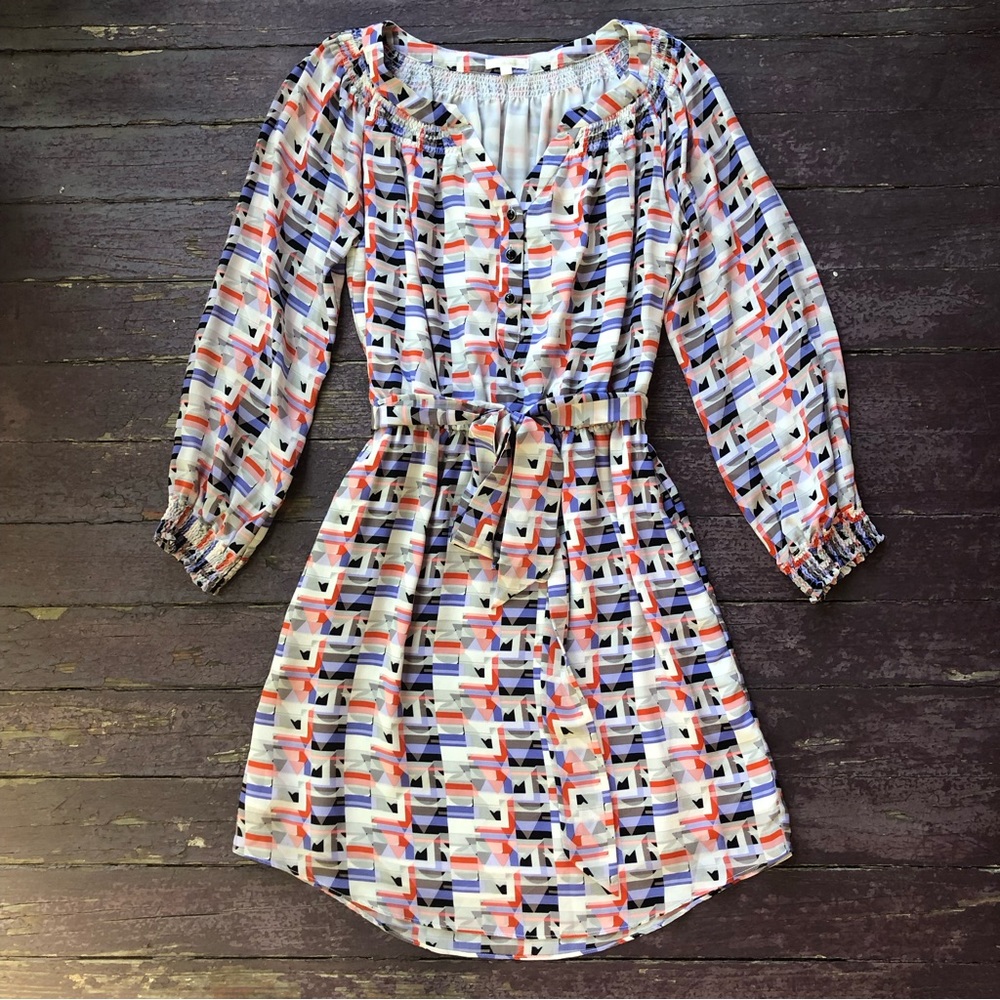 Shoshanna Silk Geometric Dress 0